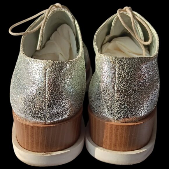 Treasure & Bond Metallic Silver Platform  Women’s 7 Oxford Shoes Chunky Sole - Picture 6 of 13